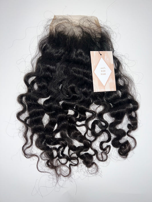 Raw Indian HD 5x5 Coarse Curly Closure